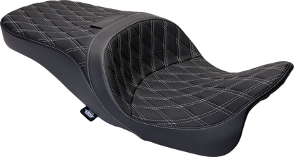 Drag Specialties Freedom Silver Diamond Seat fits 2009-2024 Harley Touring  FLHX