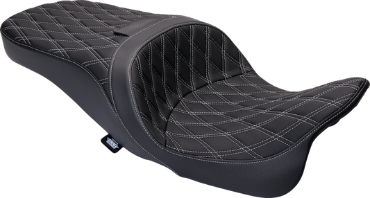Drag Specialties Freedom Silver Diamond Seat fits 2009-2024 Harley Touring  FLHX
