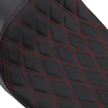 Drag Specialties Predator Red Double Diamond Seat fits 2008-2025 Harley Touring