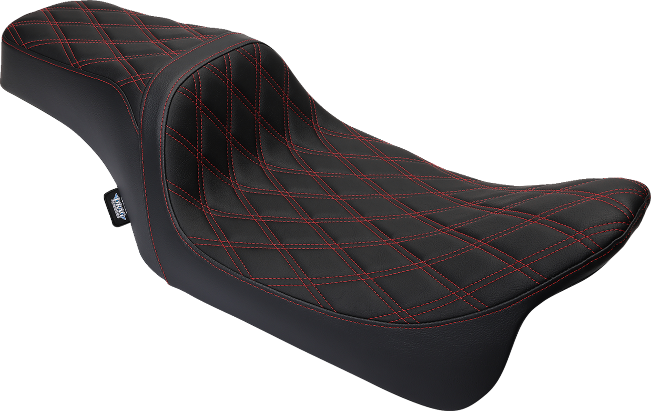Drag Specialties Predator Red Diamond Seat fits 2008-2024 Harley Touring FLHX