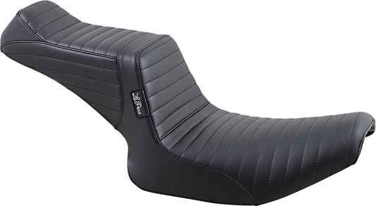 Le Pera Tailwhip Pleated Black 2-Up Seat 1982-1994 Harley FXRC FXRS FXR FXRDG