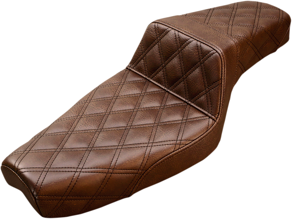 Saddlemen Brown Step Up Lattice Stitch Seat for 2004-2020 Harley Sportster XL