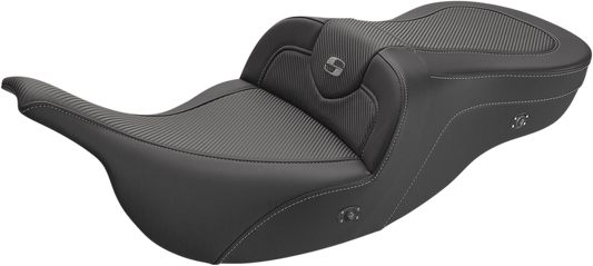 Saddlemen Roadsofa Carbon Fiber Heated Seat 1997-2007 Harley Touring FLHT FLHTC