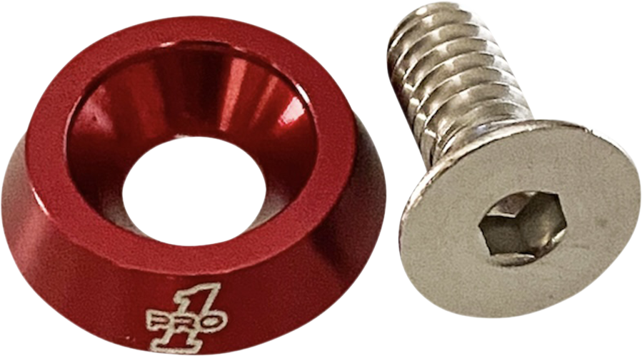 Pro One Red Universal Motorcycle 1/4"-20 Fender Seat Screw Bolt Harley Models