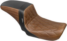 Le Pera Kickflip Black/Brown Diamond Stitch Seat fits 2006-2017 Harley Dyna FXD