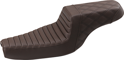 Saddlemen Step-Up Brown Front Tuck-N-Roll Seat fits 2004-2022 Harley Sportster
