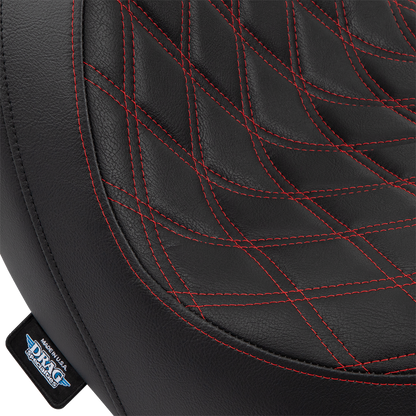 Drag Specialties Predator Red Diamond Seat 2018-2025 Harley Softail Low Rider
