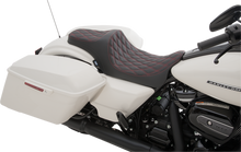 Drag Specialties Predator III Red Diamond Seat fits 2008-2025 Harley Touring
