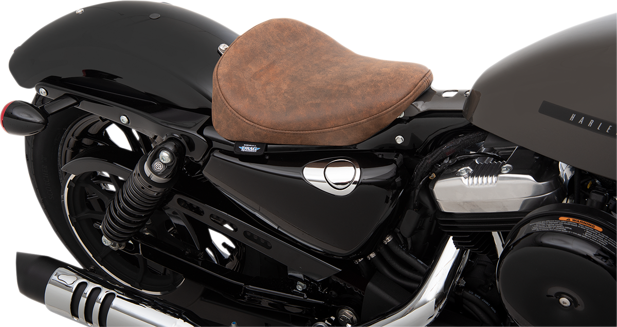 Drag Specialties Brown Leather Bobber Solo Seat 2010-2022 Harley Sportster