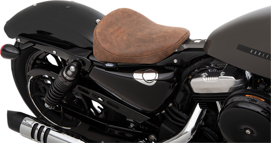 Drag Specialties Brown Leather Bobber Solo Seat 2010-2022 Harley Sportster