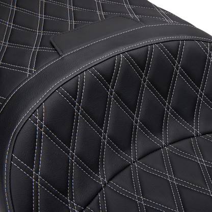 Drag Specialties Freedom Diamond Silver Stitch Seat 1997-07 Harley Touring