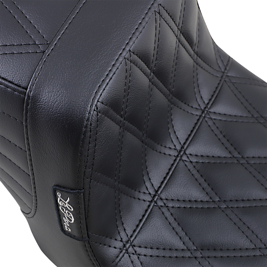 Le Pera Tailwhip Diamond 2 Up Motorcycle Seat for 1999-2003 Harley Dyna Models