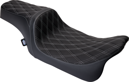 Drag Specialties Predator Silver Diamond Seat fits 2008-2024 Harley Touring FLHX