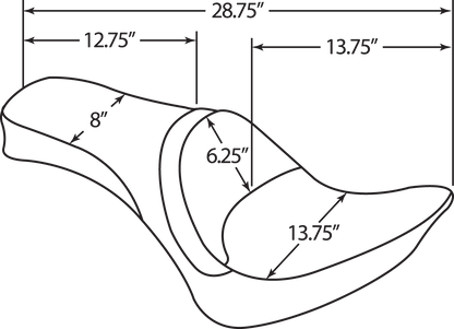 Drag Specialties Predator 2-Up Motorcycle Seat 1984-1999 Harley Softail Models