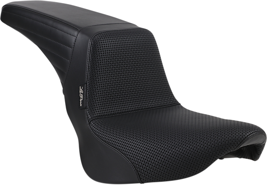 Le Pera Vinyl Black Basketweave Kickflip Seat 2018-2024 Harley Softail FXBB