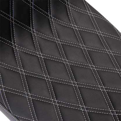 Drag Specialties Predator Silver Diamond Stitch Seat for 2008-24 Harley Touring