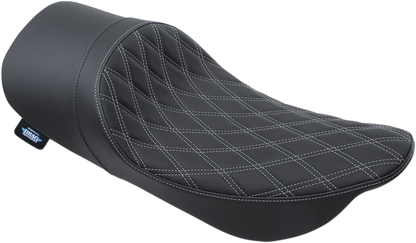 Drag Specialties Silver Black Diamond Solo Seat for 2008-2024 Harley Touring