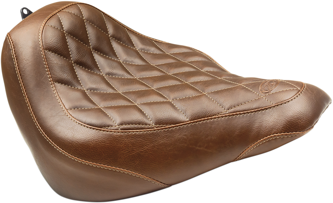 Mustang Tripper Brown Diamond Solo Seat fits 18-21 Harley Softail Slim FLSL