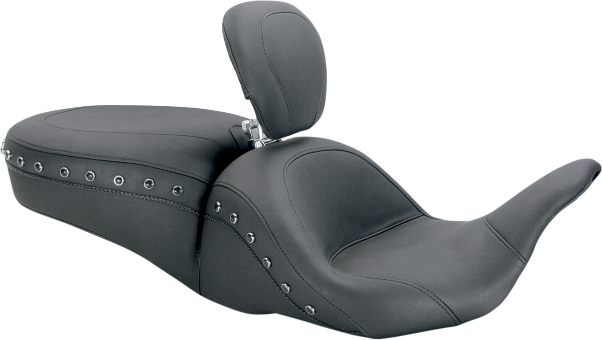 Mustang Lowdown Studded Seat w/ Backrest fits 2008-2024 Harley Touring 79705
