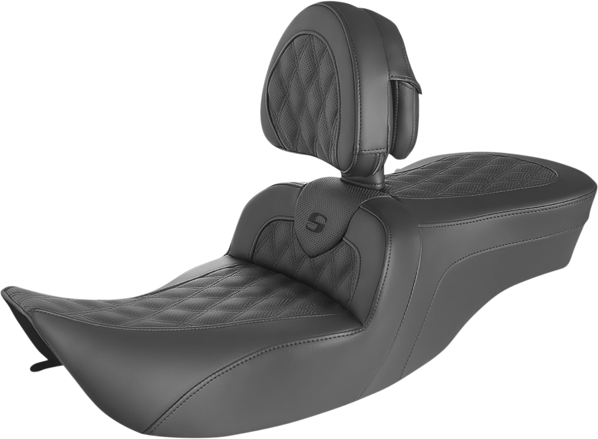 Saddlemen RoadSofa Lattice Stitch Motorcycle Seat 1997-2007 Harley Touring