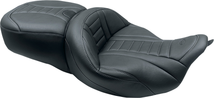 Mustang Deluxe Gray Stitch Touring Seat for 2008-2025 Harley Touring 79006GM