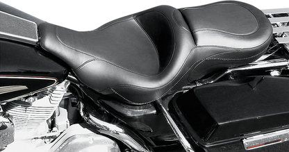 Mustang Black Sport 2-Up Vinyl Motorcycle Seat 1997-2007 Harley Touring Models