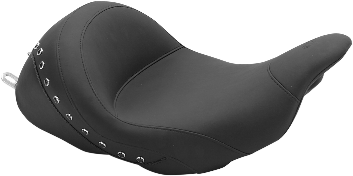 Mustang Lowdown Studded Solo Seat for 2009-23 Harley Touring FLHX FLHR FLHTK