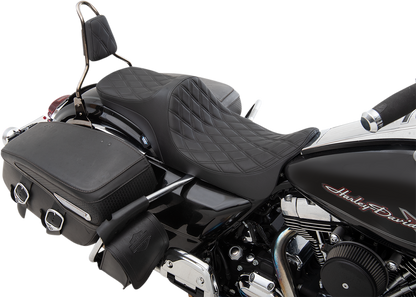 Drag Specialties Predator III Diamond Stitch Seat fits 2008-2024 Harley Touring
