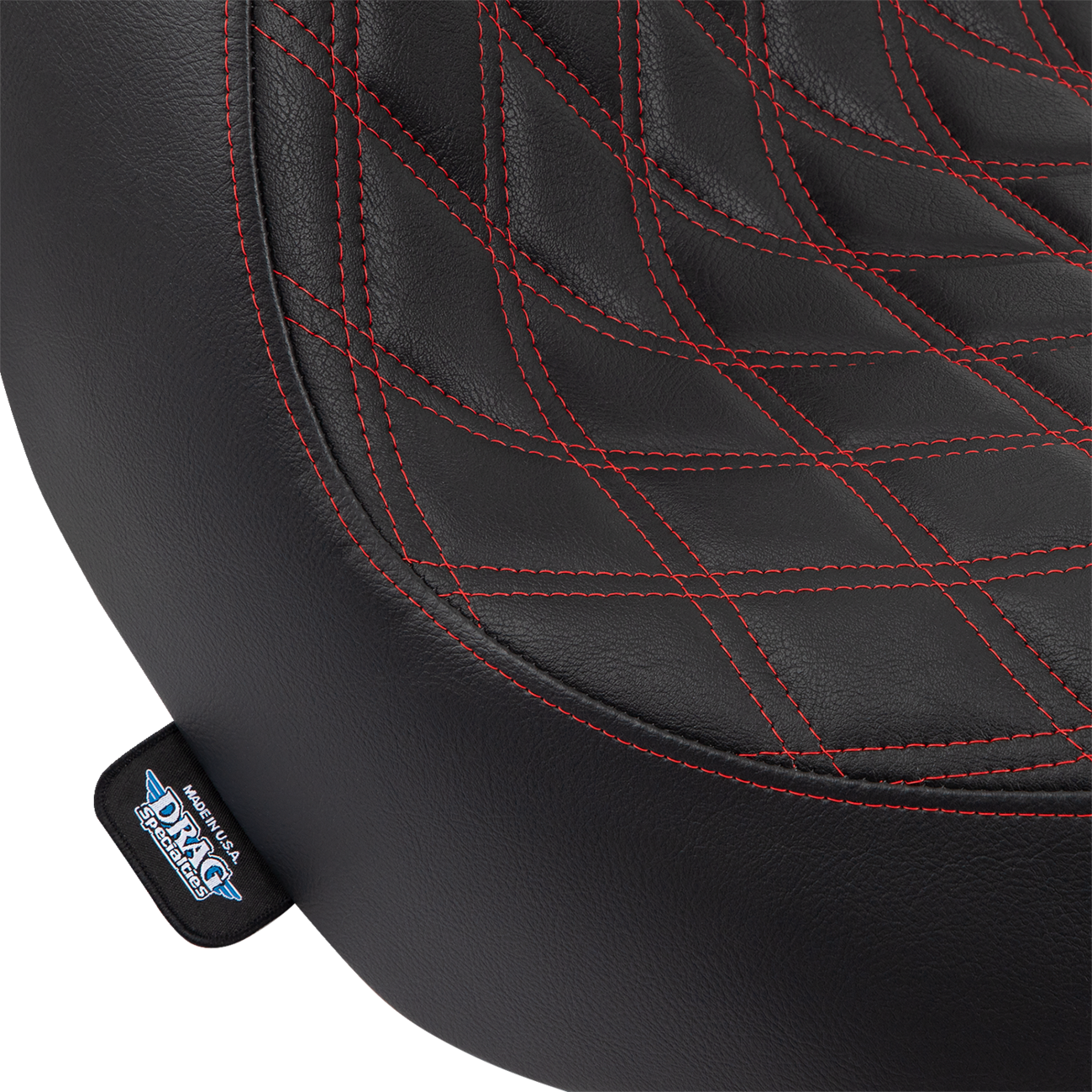 Drag Specialties Red Diamond Solo Seat for 2018-2025 Harley Softail Low Rider
