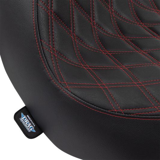 Drag Specialties Red Diamond Solo Seat for 2018-2025 Harley Softail Low Rider
