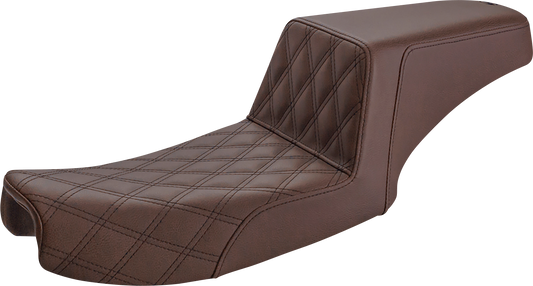 Saddlemen Brown Step Up Front Lattice Seat fits 1991-1995 Harley Dyna FXDB FXDL